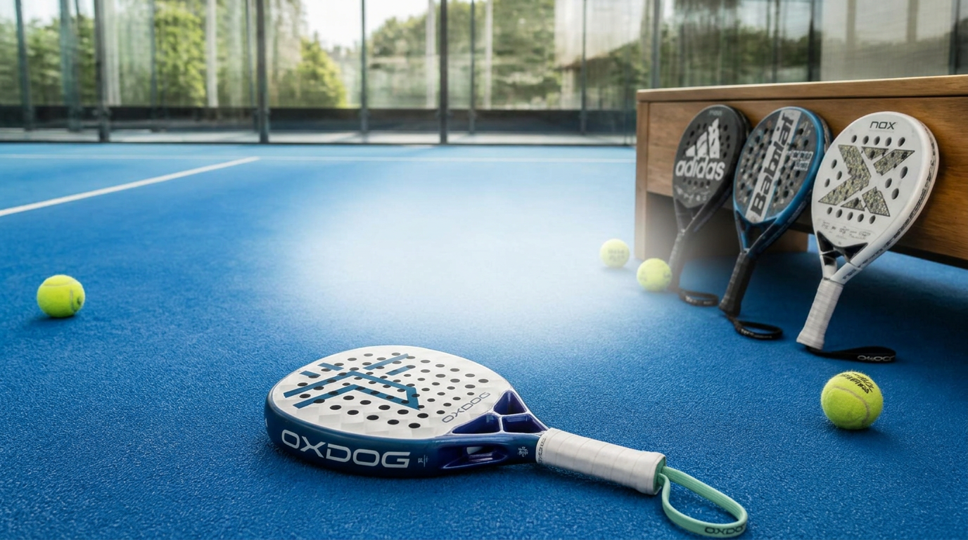 Padelbana med padelrack
