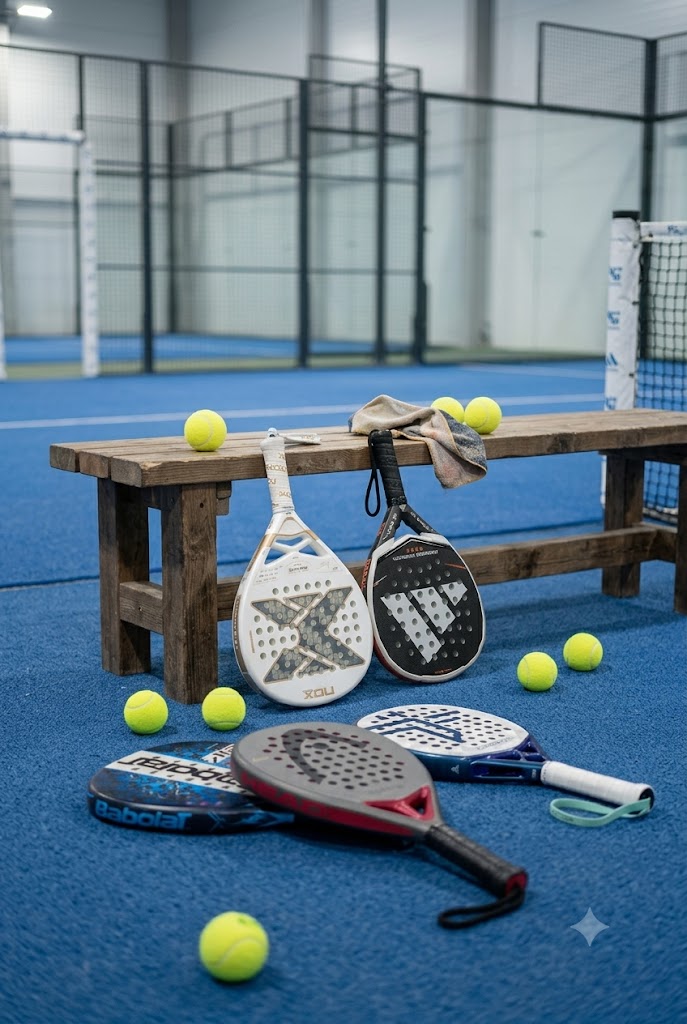 Padelbana med padelrack